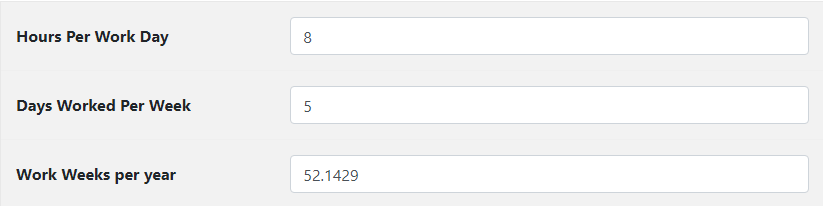 regular working hours days and weeks